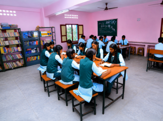JMJ School students taking part in a library reading session