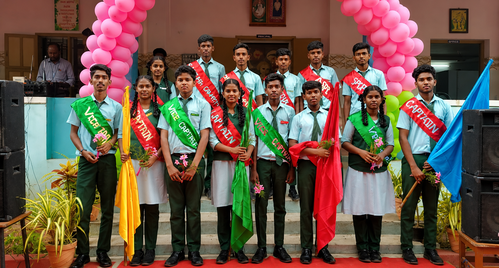 Student leaders participating in a school programme